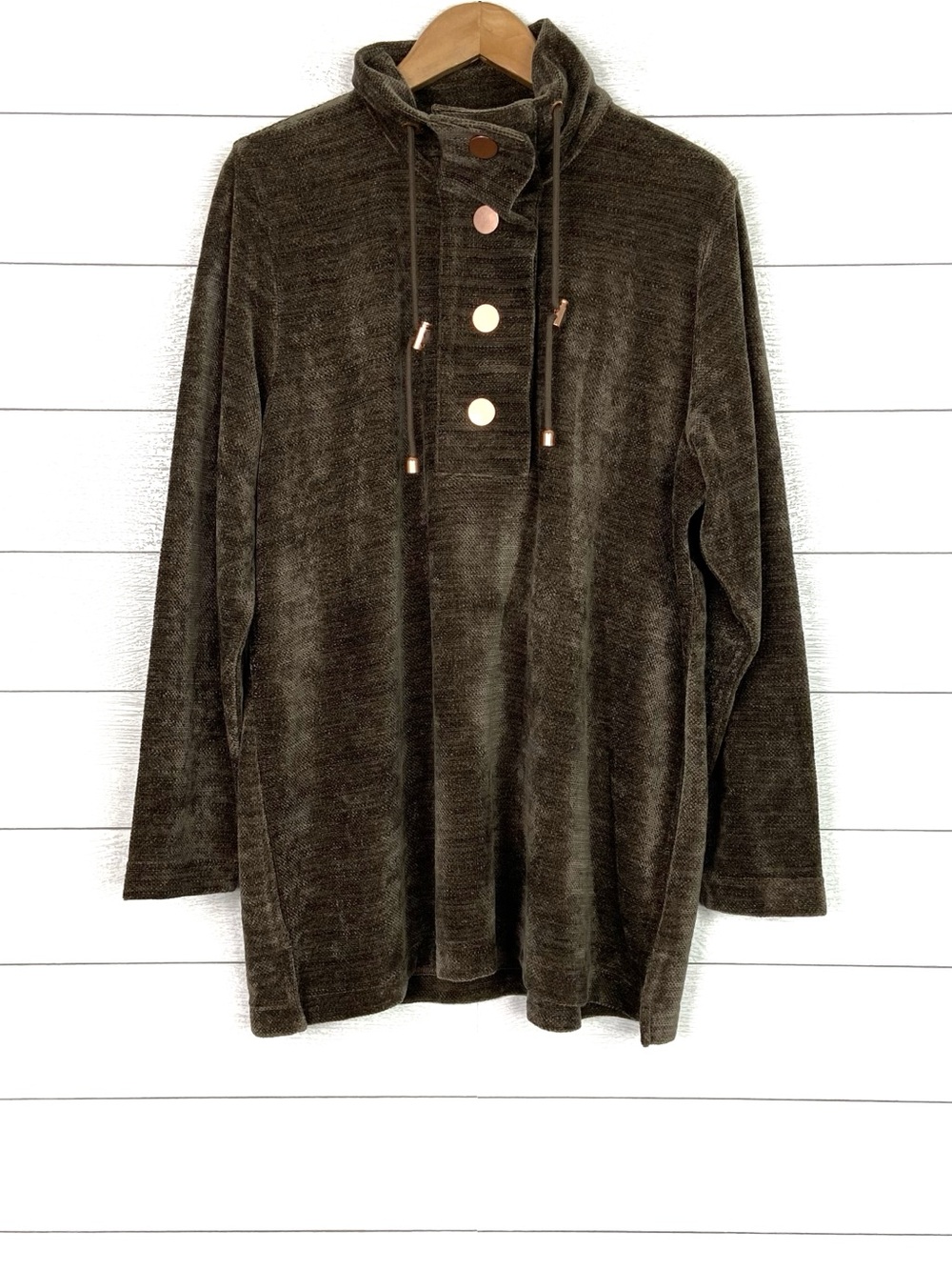 SOFT SURROUNDINGS St Germain Chenille Pullover Tunic Brown 1X
